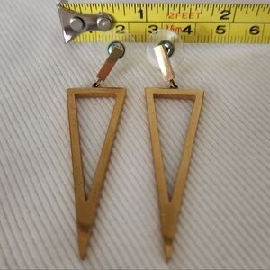Gold Triangle Drop Earrings